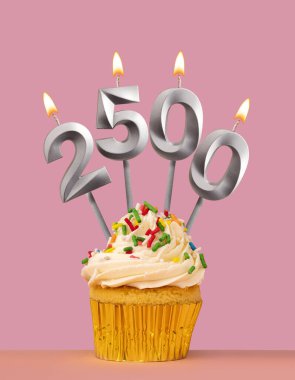 Candle number 2500 - Number of followers or likes. clipart