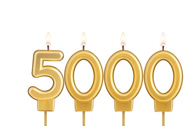 5.000 sayısını oluşturan mumlar - görüntüleme, görüntüleme veya takipçi sayısı.