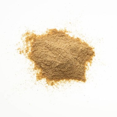 Bir yığın kurutulmuş Peru maca tozu - Lepidium meyenii
