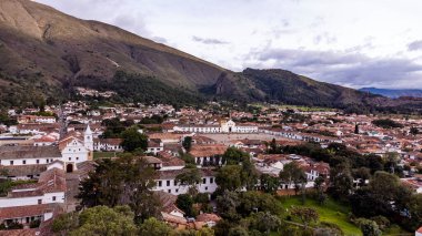 Villa de Leyva, Boyaca, Kolombiya. 11 Mayıs 2025. Hava aracı görüntüsü. Departmandaki 123 belediyeden biridir..