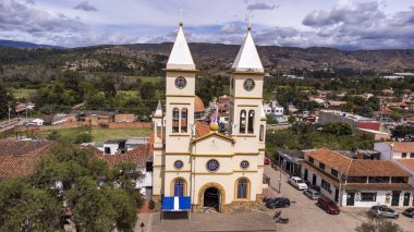 Sutamarchan, Boyaca - Kolombiya. 11 Mayıs 2025. Hava aracı görüntüsü. Belediye nüfusu 6 bin 648.