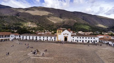 Villa de Leyva, Boyaca - Kolombiya. 11 Mayıs 2025. Meryem Ana 'mız, bir Katolik kilisesi..