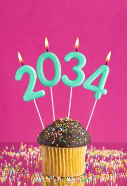 Candles number 2034 for happy new year - New Year's Eve Celebration