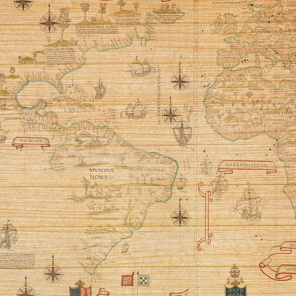 Vintage Map On Wooden Texture