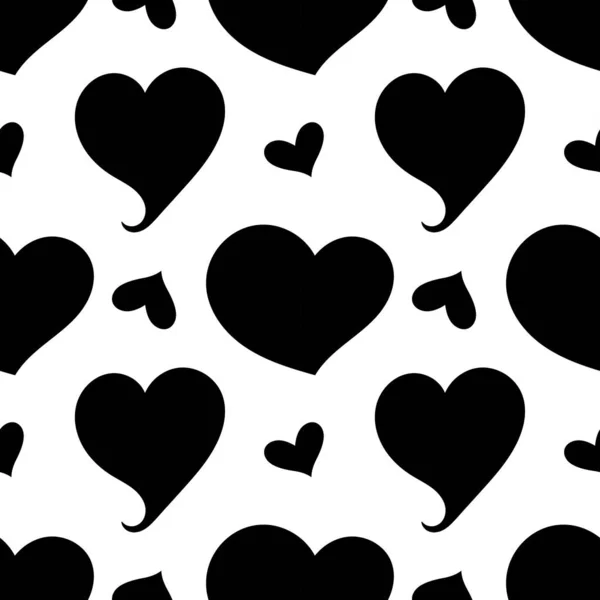 Monochrome Heart Seamless Pattern, Black and White Heart Seamless Pattern, Heart Seamless Pattern, Valentines Day Seamless Pattern, Heart Pattern