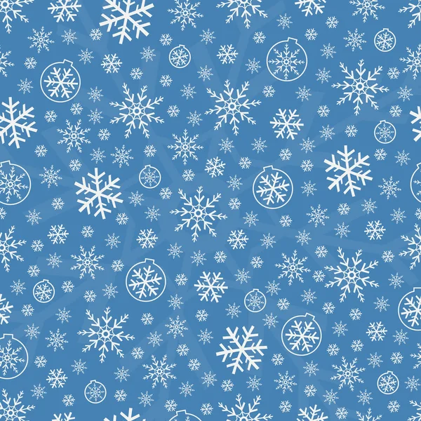 Weihnachten Nahtlose Muster Mit Schneeflocken Und Spielzeug Für Den Weihnachtsbaum Stockvektor