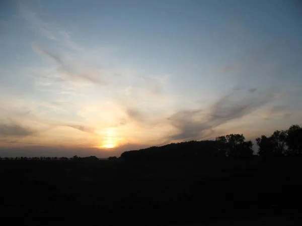 stock image Sunset with cloudy landscape. Bilhorod-Dnistrovsky district, Odesa region, Ukraine