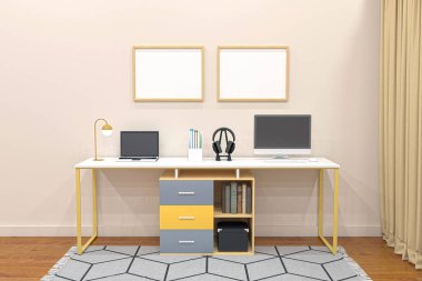 Çalışma İstasyonu Çerçeve çalışma yeri çalışma tablosu ve Ekran Modifiye 