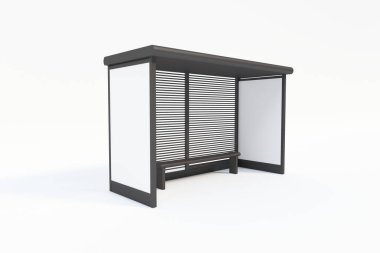 Beyaz Arkaplan 3B Renklendirmeli Otobüs Durağı Sığınma Evi