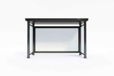 Beyaz Arkaplan 3B Renklendirmeli Otobüs Durağı Sığınma Evi