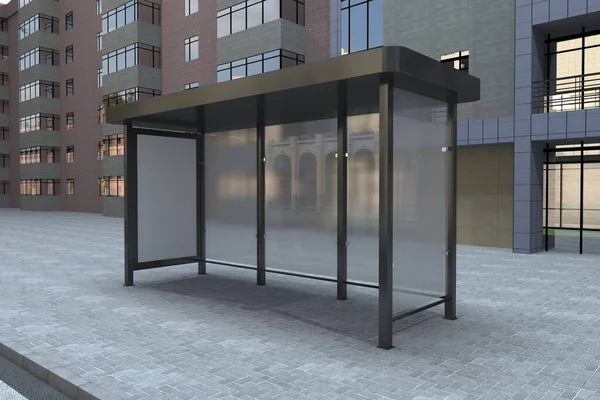 stock image Bus Stop Bus Shelter Mockup 3D Rendering