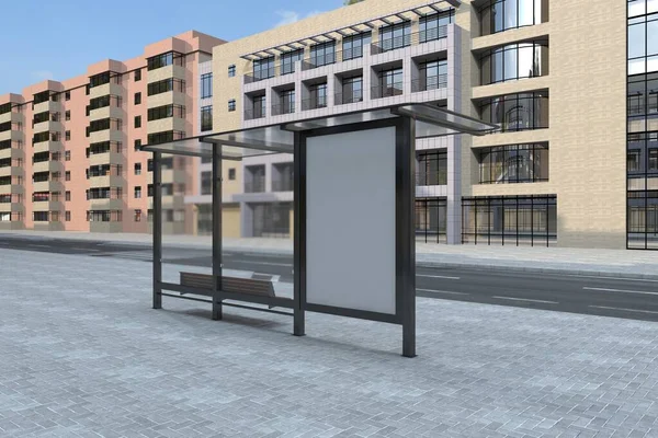 stock image Bus Stop Bus Shelter Mockup 3D Rendering