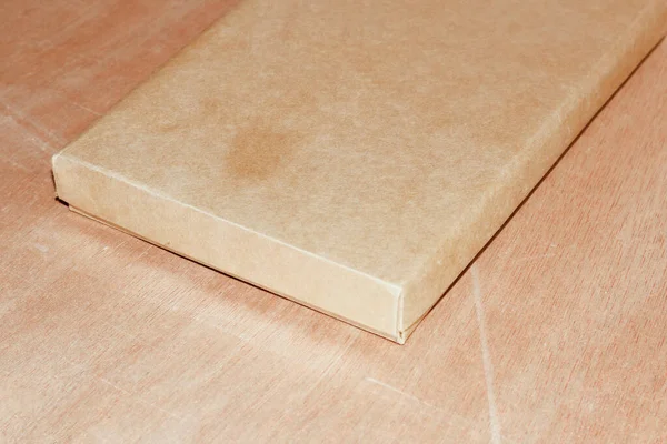 Brązowe Pudełko Drewnianej Makiecie Tła — Zdjęcie stockowe