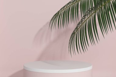 Boş podyum. Ürün sunumu için modern minimal vitrin sahnesi