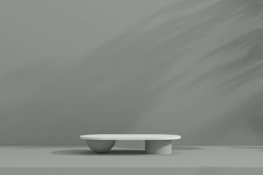 Boş podyum. Ürün sunumu için modern minimal vitrin sahnesi