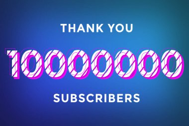 10000000 subscribers celebration greeting banner with Stripe Design