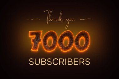 7000 subscribers celebration greeting banner with  Coal Design