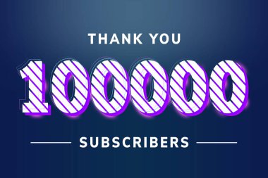 100000 subscribers celebration greeting banner with Stripe Design