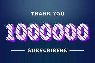 1000000 subscribers celebration greeting banner with Stripe Design