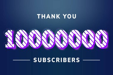 10000000 subscribers celebration greeting banner with Stripe Design