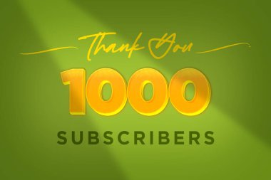 1000 subscribers celebration greeting banner with Yellow Design