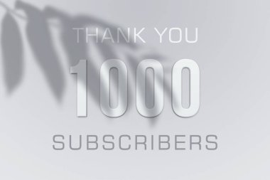 1000 subscribers celebration greeting banner with Minimal Design