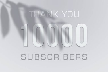 10000 subscribers celebration greeting banner with Minimal Design
