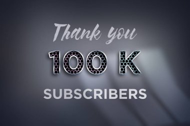 100 K subscribers celebration greeting banner with Net Design