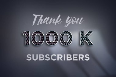 1000 K subscribers celebration greeting banner with Net Design