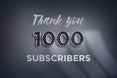 1000 subscribers celebration greeting banner with Net Design