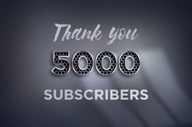 5000 subscribers celebration greeting banner with Net Design