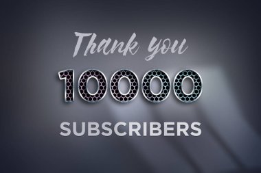 10000 subscribers celebration greeting banner with Net Design