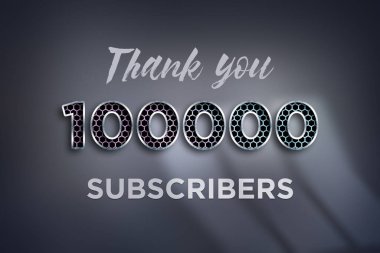 100000 subscribers celebration greeting banner with Net Design