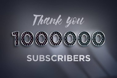 1000000 subscribers celebration greeting banner with Net Design