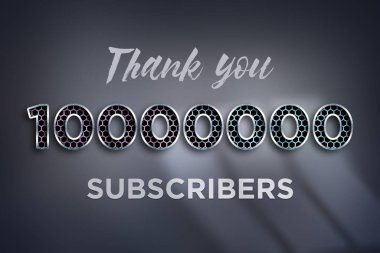 10000000 subscribers celebration greeting banner with Net Design