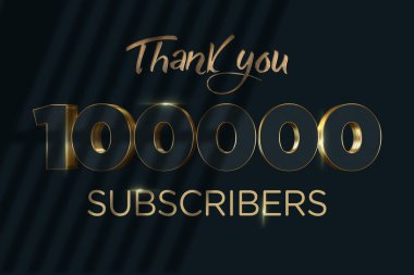 100000 subscribers celebration greeting banner with Luxury Design