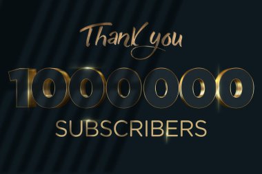 1000000 subscribers celebration greeting banner with Luxury Design