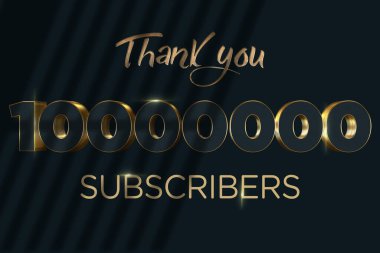 10000000 subscribers celebration greeting banner with Luxury Design