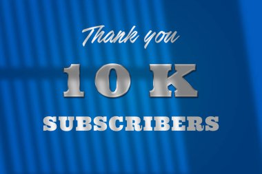 10 K subscribers celebration greeting banner with glass Design