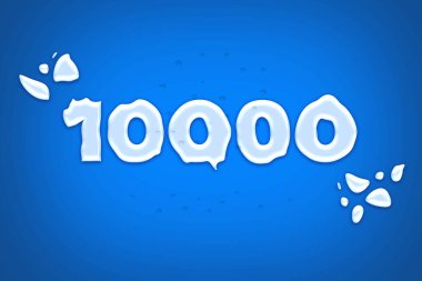 10000 subscribers celebration greeting banner with water Design