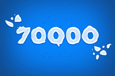 70000 subscribers celebration greeting banner with water Design