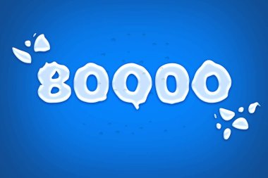 80000 subscribers celebration greeting banner with water Design