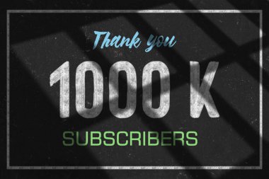 1000 K subscribers celebration greeting banner with Chalk Design