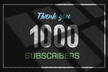 1000 subscribers celebration greeting banner with Chalk Design