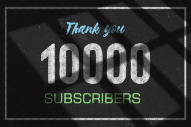 10000 subscribers celebration greeting banner with Chalk Design