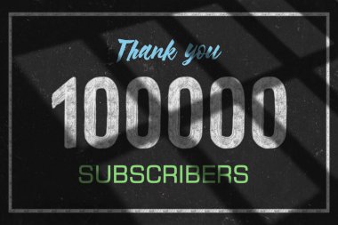 100000 subscribers celebration greeting banner with Chalk Design