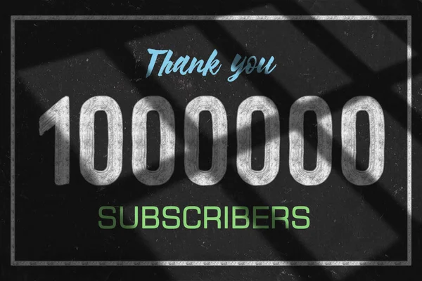 1000000 subscribers celebration greeting banner with Chalk Design