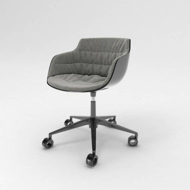 Siyah deri sandalye beyaz arka planda izole