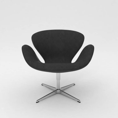 Siyah deri sandalye beyaz arka planda izole