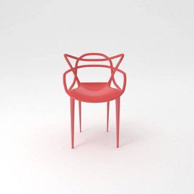 Beyaz bir sandalyenin 3D görüntüsü